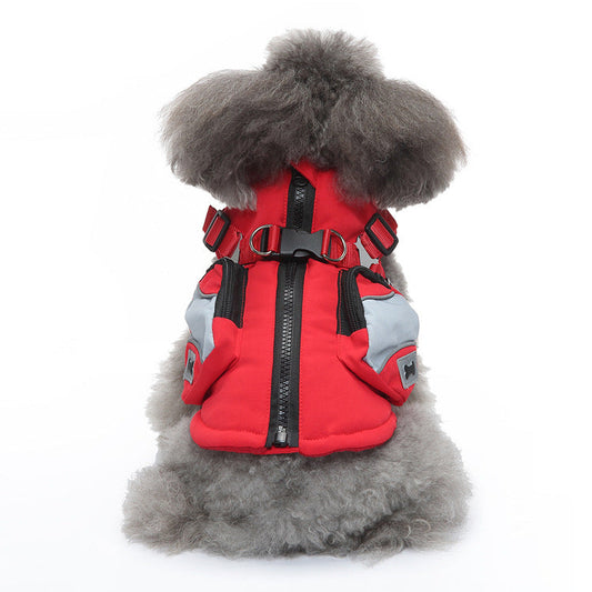 HKM-1037373 Cotton Chest-Back Zip Jacket for Dogs in Multiple Colors and Sizes