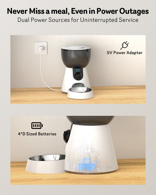 HKM-1039549 Automatic Cat Feeder with HD Camera, Night Vision, 5G WiFi, 2-Way Audio & Smart Alerts - 4L Capacity