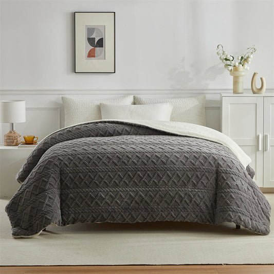 HKM-104019 Coral Flannel Polyester Blanket - Winter Collection, Multiple Sizes and Colors Available