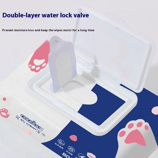 HKM-1045693 80-Drawer Wash-Free Antibacterial Pet Wipes for Cats and Dogs ¨C Ideal for Cleaning, Care, and Deodorization