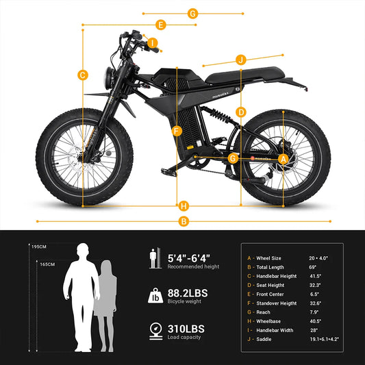 HKM-106707 750W Full Suspension Fat Tire Electric Bike 28Mph 80 Mile Range 20IN Aluminum Alloy