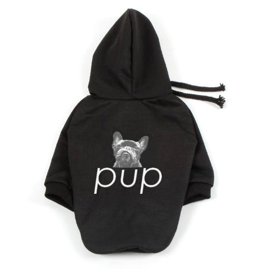 HKM-1081661 Cotton Black Dog Hoodie in Various Sizes - Stylish Ins-Style Pet Clothing