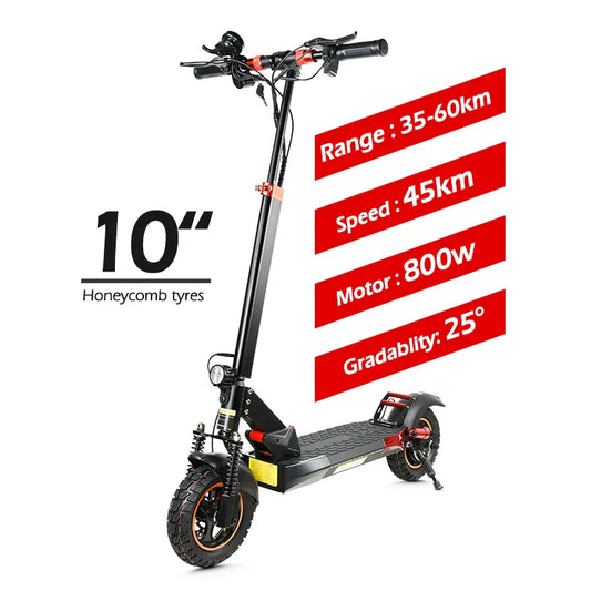 HKM-108179 800W Electric Folding Scooter with Full Suspension, 35-60KM Range, 45KM/H Max Speed, Waterproof, Unisex Design
