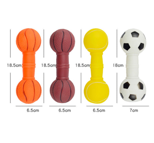 HKM-1089597 Squeaky Football Dumbbell Dog Chew Toy, Non-Toxic PVC, Soft & Fun Design
