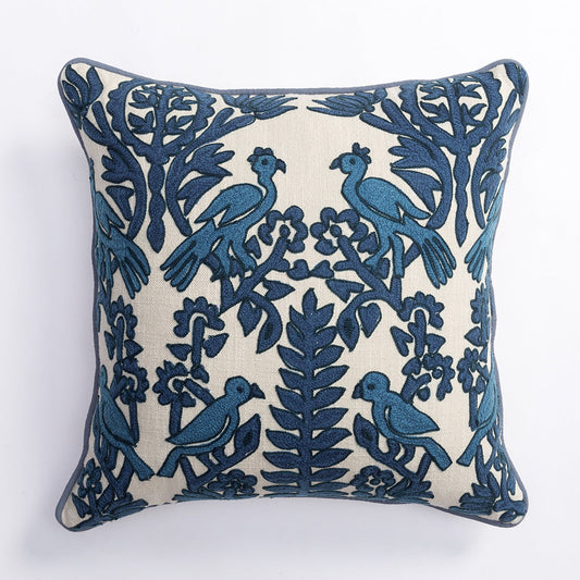 HKM-113235 Nordic Hand Embroidered Ramie Cotton & Hemp Pillow Cushion Cover - 35x50CM & 45x45CM Sizes Available