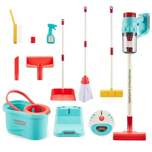 HKM-114579 Kids Detachable Cleaning Toy Set with Multicolor Vacuum Cleaner for Role Play and Housekeeping Fun