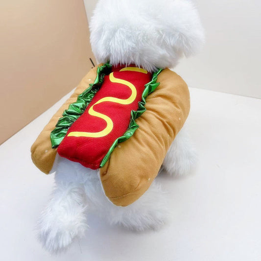 HKM-1174717 Cozy Hamburger Costume for Pets - Warm Carnival Dress Up for Dogs and Cats
