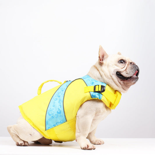 HKM-1182269 Bright Color Contrast Dog Life Jacket Vest for Safety in Water Activities