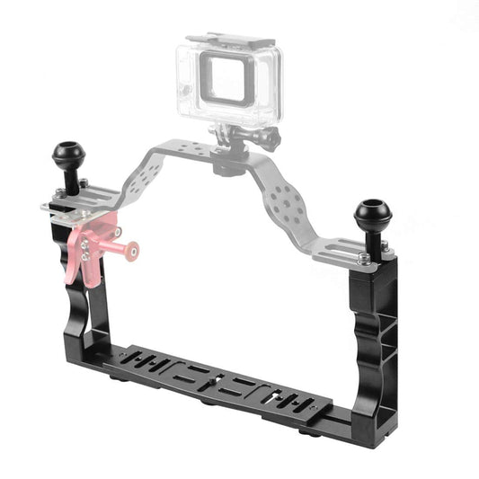 HKM-118227 Aluminum Alloy Dual-Handheld Photography Stand for Sports Cameras and SLRs