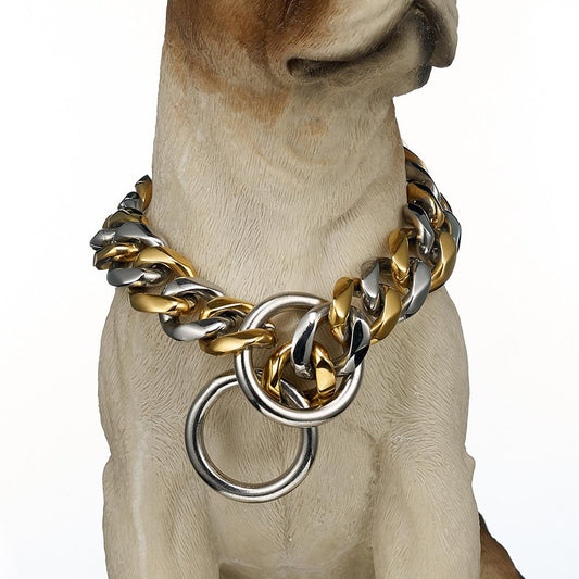HKM-1182653 Stainless Steel Dog Collar for Bulldogs and Large Dogs