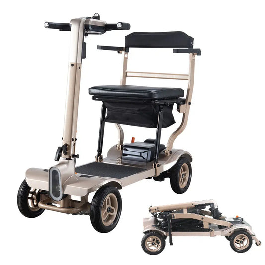 HKM-121683 Lightweight Portable Folding Electric Scooter - 4 Wheels, 120W Motor, 20Ah Battery, 100kg Capacity