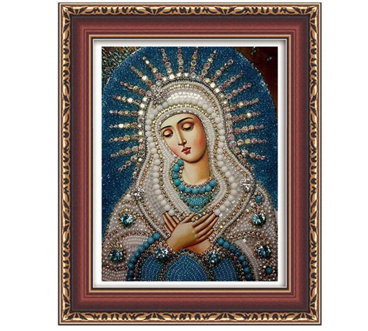 HKM-122643 5D Diamond Painting of Virgin Mary on Canvas, 30x40CM Handmade Craft, Frameless Artwork