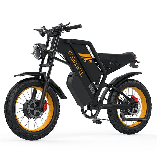 HKM-123667 Dual Battery Fatbike Electric Bike 3000W Motor, 40-60 km/h Speed, Retro Cruiser Style, Front & Rear Suspension, Suitable for Heights 5'1" - 6'5"