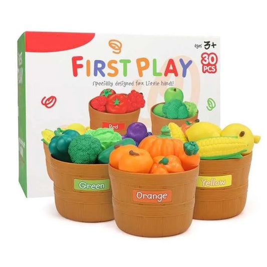 HKM-123795 Kids Colorful Fruit Sorting Learning Toy Set - 30 Pieces Kitchen Activity for Ages 2 to 13