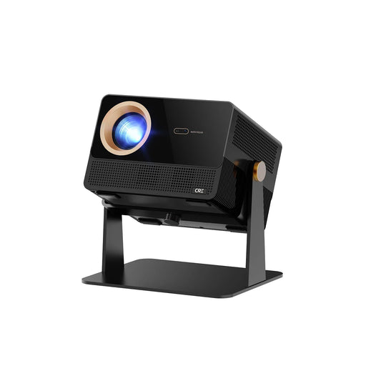 HKM-124115 Portable Home Theater Projector with 1200 Lumens Brightness, 1080P Resolution, Built-In Speakers, and Android 9 Smart TV Features