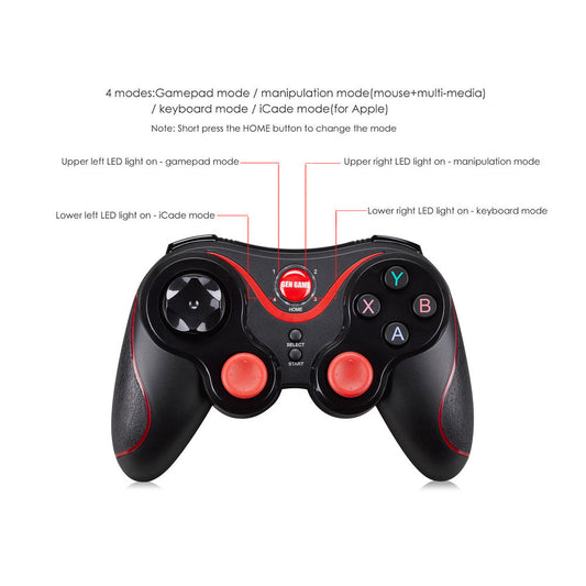 HKM-124435 Wireless Bluetooth Gamepad for Mobile Gaming - Compatible with Android and iOS Devices