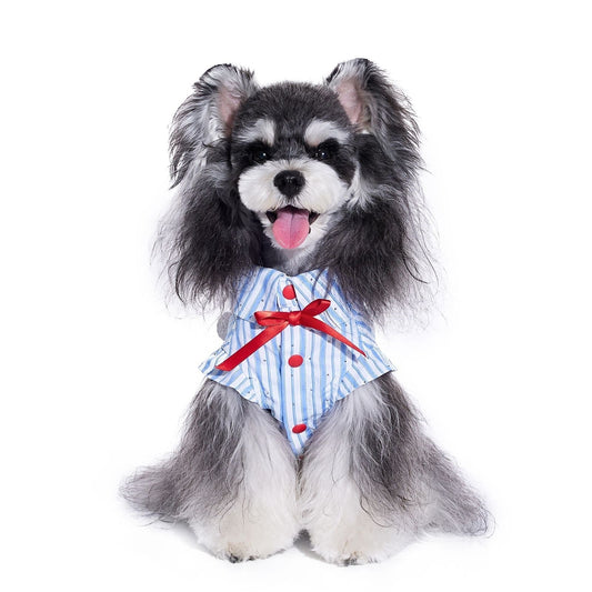 HKM-125843 Cute Blue Summer Thin Shirt for Pets - Casual Style, Polyester-Cotton Blend