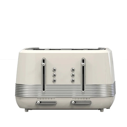HKM-126163 Stainless Steel 4-Slice Retro Electric Toaster for Perfectly Toasted Buns