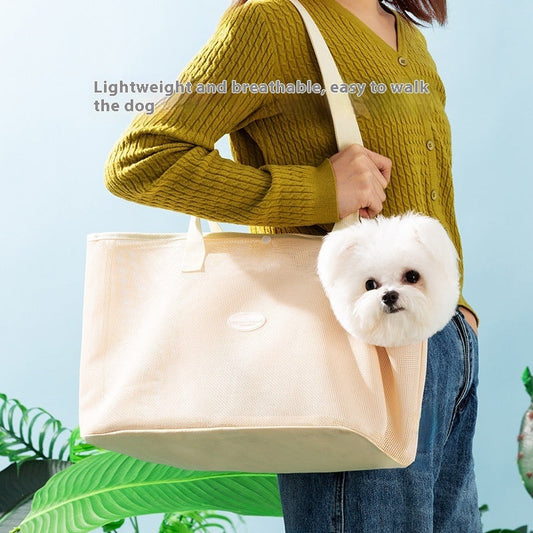 HKM-1263933 Breathable Mesh Crossbody Hand Bag for Cats - Soft, Lightweight, Available in Three Colors