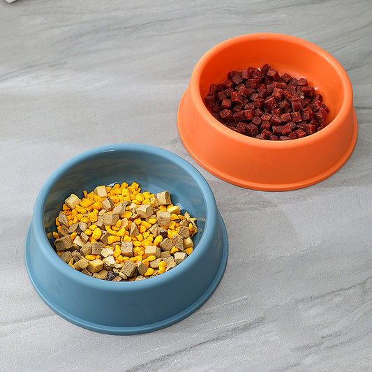 HKM-1284925 Frosted Plastic Pet Bowl with Footprints for Dogs and Cats - Various Sizes and Colors