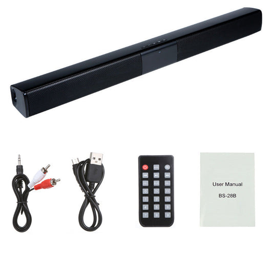HKM-129939 20W Portable Bluetooth Soundbar with Subwoofer, FM Radio & 6-Hour Battery for TV and Computer