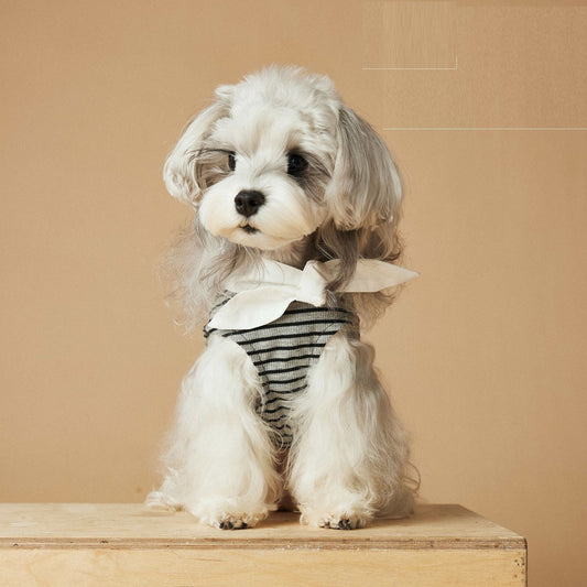HKM-1305789 Spring and Summer Striped Dress for Dogs, Casual Polyester Pet Clothing in Multiple Sizes