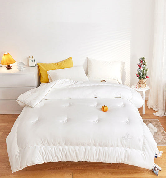 HKM-131859 Universal Antibacterial Soybean Fiber Quilt for All Seasons - Natural White, Multiple Sizes