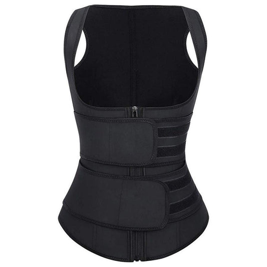HKM-133075 Double Waist Corset Vest for Body Shaping and Support in Polyester Fiber
