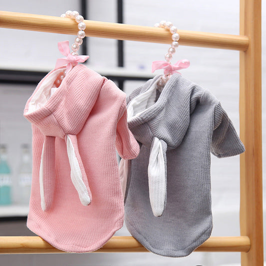 HKM-1338045 Bichon Teddy Rabbit Ear Stretch Knit Sweatshirt for Dogs