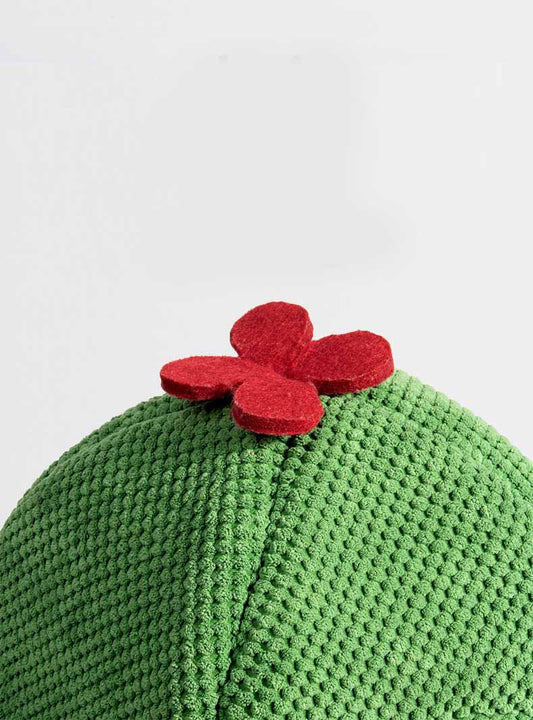 HKM-1342781 Cactus-Shaped Closed Cat Litter Nest for Cozy Winter Comfort - Green and Dark Green, Cloth Material, 38x38x45CM