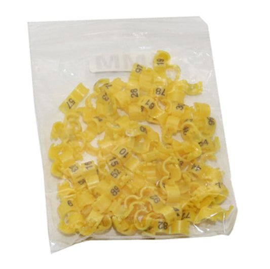 HKM-1350333 Bird Foot Clip Rings - Plastic Split Rings in Multiple Sizes and Colors, 100 Pieces per Pack