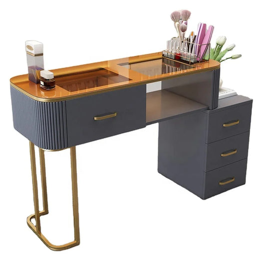 HKM-135187 Durable White Nail Table for Beauty Salons and Manicure Services