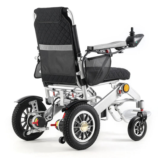 HKM-136339 Lightweight Electric Wheelchair with Quick Release Battery and Remote Control - Aluminum Alloy, 250W Motor, Compact Foldable Design
