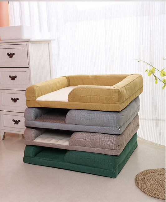 HKM-1369789 Cozy Lamb Wool Dog Mat Sofa Bed with Removable, Washable Cover - Small, Medium, Large Sizes Available