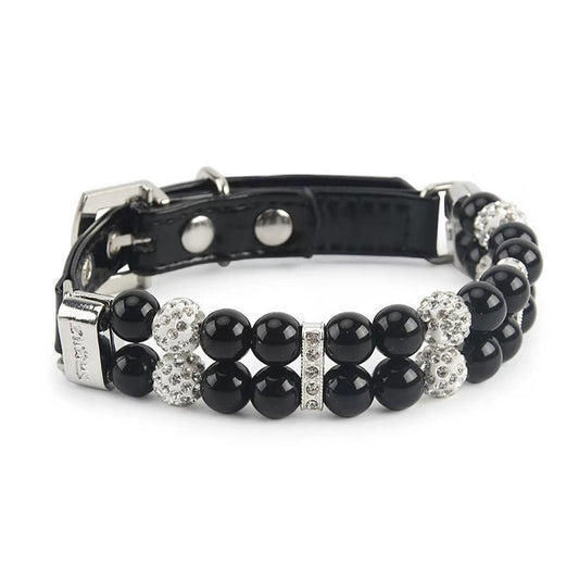 HKM-137171 Handmade Dog Pearl Collar and Wire Chain Set - Casual Style, Multiple Sizes Available