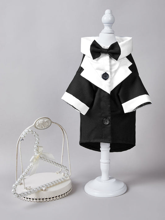 HKM-1414589 Gentleman Four-Legged Suit Wedding Dress for Pets - Black, Gray, Dark Blue, Sizes XS-XL