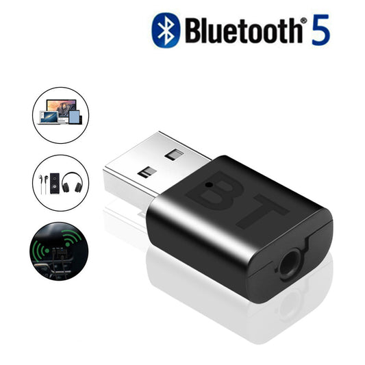 HKM-145363 Bluetooth 5.0 Audio Adapter - 2-in-1 Receiver and Transmitter for TV, Computer, and Car