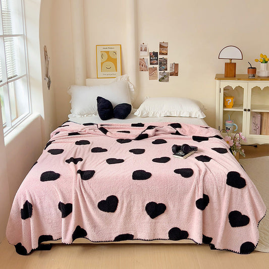 HKM-145683 Thick Coral Fleece Blanket, Soft Bamboo Fiber, Multiple Sizes & Colors Available