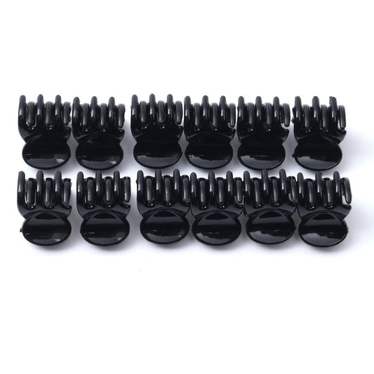 HKM-148563 Elegant Black Coffee Small Hairpins for Female Headdresses – 12 Pack
