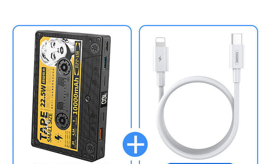 HKM-150675 Ultra-thin Retro Tape Power Bank with Fast Charge - 10000mAh, 22.5W Outputs, Multiple Inputs
