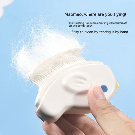 HKM-1513917 Deep Hair Removal & Massage Pet Comb for Cats - Milky White and Baby Blue