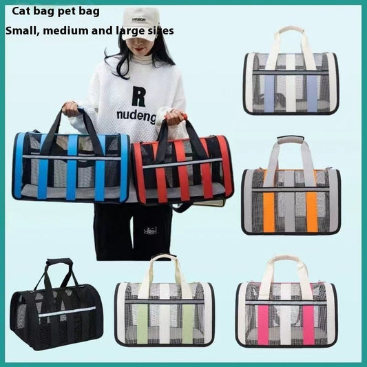 HKM-1514557 Outdoor Portable Cat Carrier Bag - Soft Oxford Material, Multiple Colors & Sizes Available