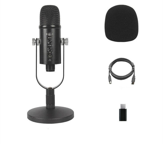 HKM-151635 Condenser Microphone for Live Streaming and Recording with USB Connection and Accessories