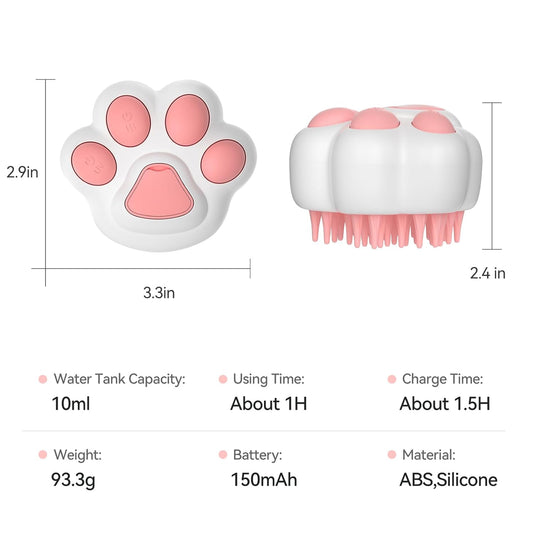 HKM-1521341 4-in-1 Steam Cat Brush for Grooming, Hair Removal, and Pet Massage