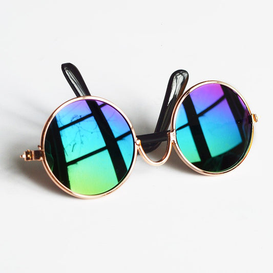 HKM-1536957 Reflective Small Pet Accessory Mirror with Anti-Slip Glasses Band - Colorful & Metal Design