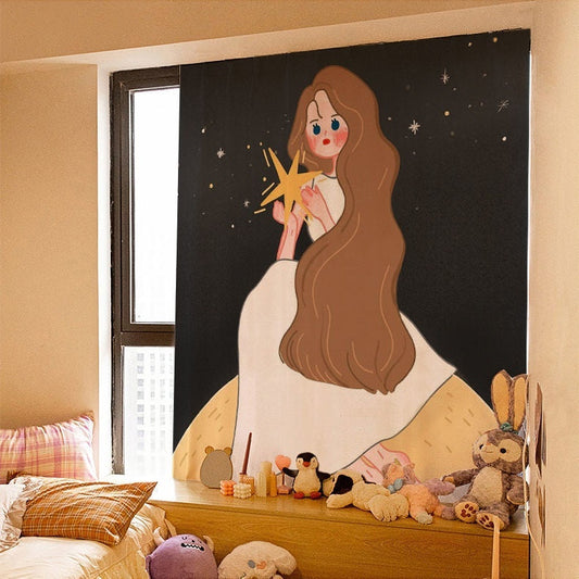 HKM-154131 Korean Style Velcro Curtain - Modern Simple Design with Various Patterns and Colors in Polyester