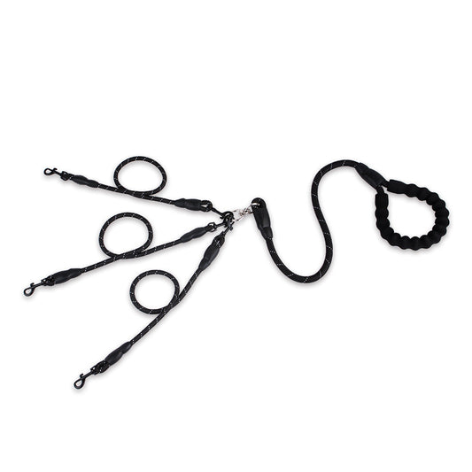 HKM-154387 Wear-Resistant Nylon Dog Leash for Golden Retrievers - Multi-Head Traction System