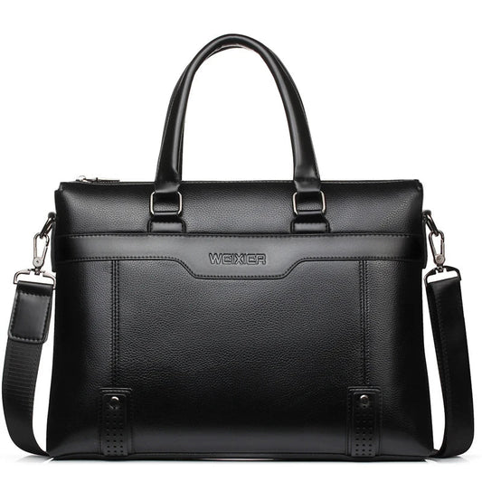 HKM-155283 Professional Men's PU Leather Laptop Briefcase and Tote Bag for Business Use