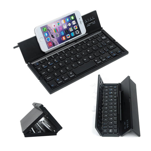 HKM-155411 Ultra-Thin Mini Folding Bluetooth Keyboard for Tablets and Smartphones - Waterproof, Multi-Function Design