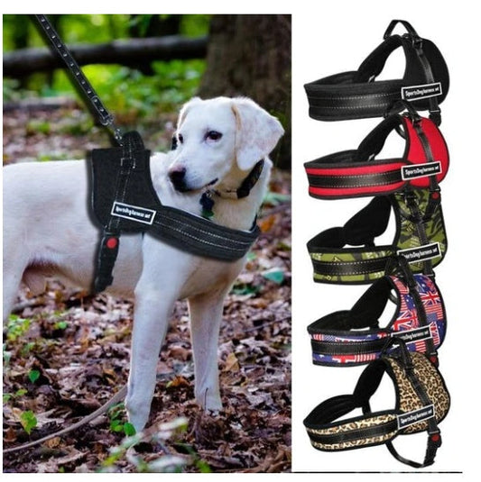 HKM-155923 Medium and Large Dog Chest Strap for Sports and Leisure - Red, Black, Camouflage, Golden Leopard, Rice